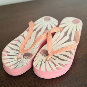 Vintage Y2K J. Crew Pink Floral Flip Flops 8